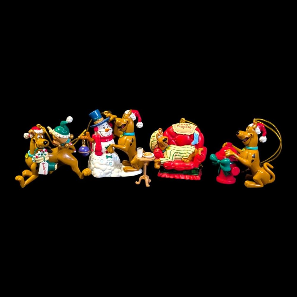 Vintage Christmas Scooby Doo Ornament SET/LOT of 4 Hanna-Barbera